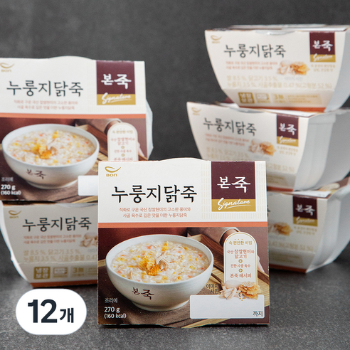 본죽 누룽지닭죽 (냉장), 270g, 12개