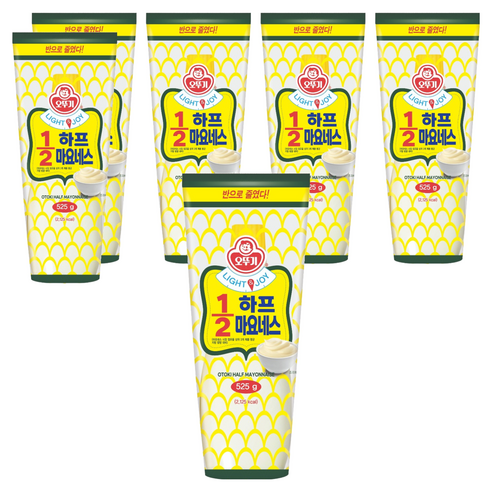 오뚜기 LIGHT 앤 JOY 하프마요네스, 525g, 6개