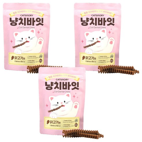 캣츠모리 냥치바잇 스틱, 닭고기, 60g, 3개