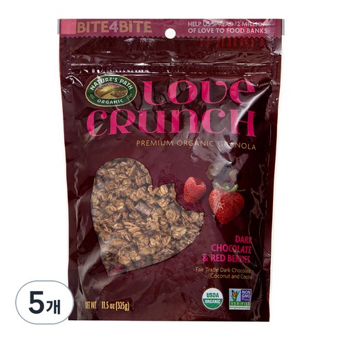 러브크런치 다크초콜릿 & 레드베리 시리얼, 325g, 5개