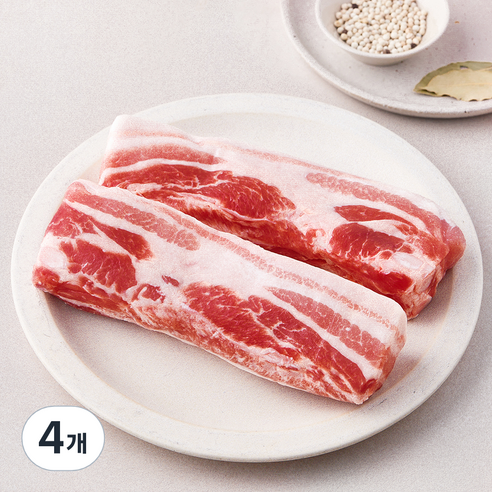 미국산 삼겹살 수육보쌈용 (냉장), 4개, 1kg