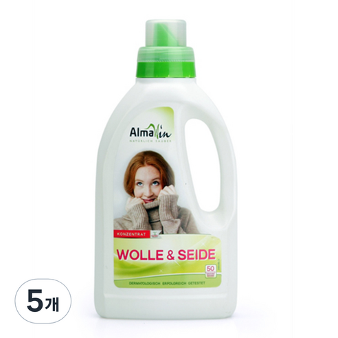 알마윈 울 & 실크 전용 세탁 세제 본품, 750ml, 5개