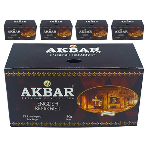 아크바 잉글리쉬 브렉퍼스트 홍차, 25개입, 5개, 2g, 2g