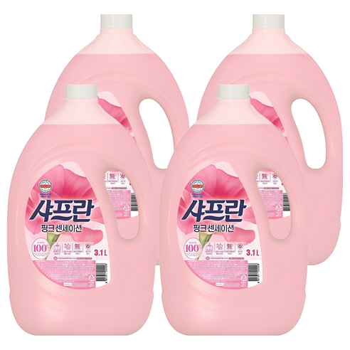 샤프란 섬유유연제 핑크 센세이션 본품, 3.1L, 4개
