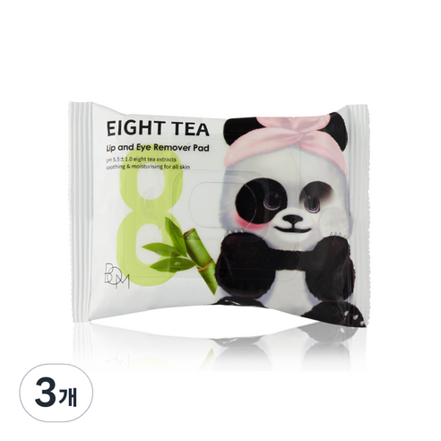 비오엠 에잇티 립앤아이 리무버패드 클렌징 시트, 55g, 3개