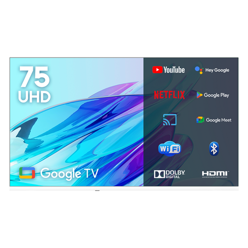 이노스 4K UHD LED 구글 3.0 화이트에디션 스마트 TV 방문설치, 기사방문설치(기본스탠드), 75UHD구글 화이트, 75UHD Google, 벽걸이형