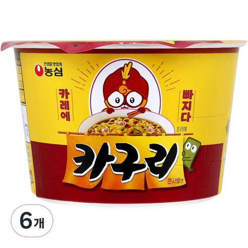 농심 카구리 큰사발면 103g, 6개