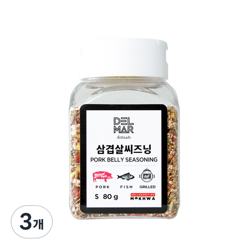 딜리셔스마켓 삼겹살시즈닝 소형, 80g, 3개