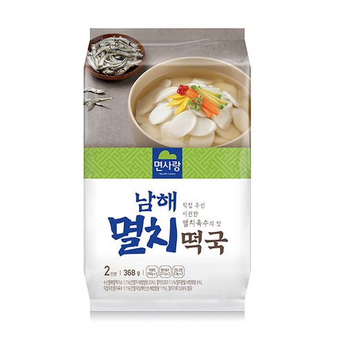면사랑 남해 멸치 떡국 2인, 359.8g, 1개