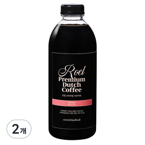 로엘 더치커피 콜드브루 원액 에티오피아, 1L, 2개