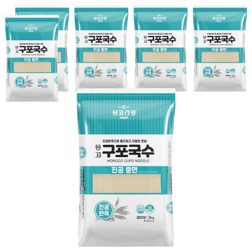 몽고간장 구포국수 진공중면, 3kg, 6개