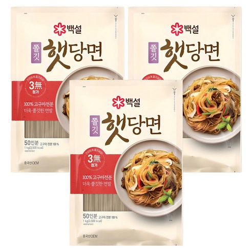 백설 햇당면, 1kg, 3개