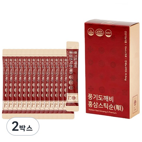 풍기도깨비 6년근 홍삼스틱 순 10ml X 15p, 150ml, 2박스