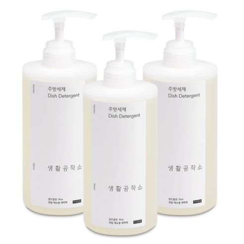 생활공작소 주방세제 쌀뜨물향, 750ml, 3개