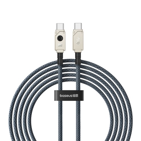 베이스어스 언브레이커블 내구성 고속충전 케이블 Type-C to Type-C 100W, 1m, 블랙, 1개
