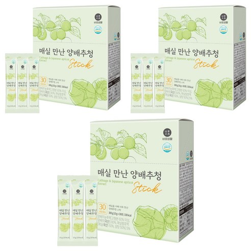 바로생활 매실만난 양배추청 스틱, 300g, 3개