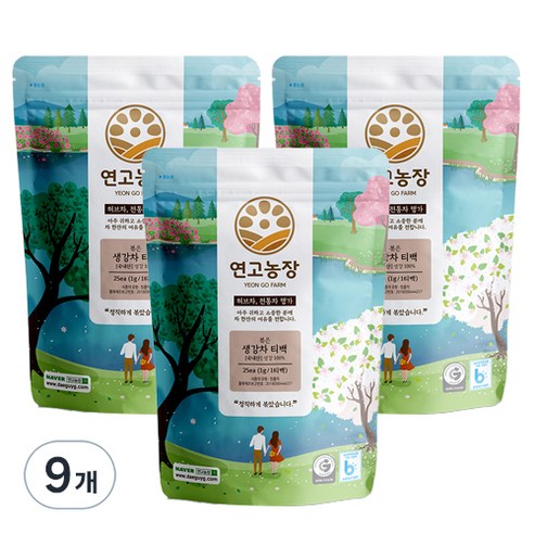 연고농장 생강차 삼각티백 1g x 25p, 25개입, 9개