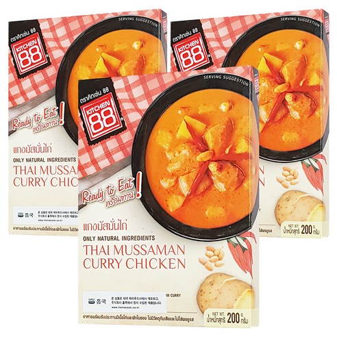 키친88 홈쿡 타이 마싸만 치킨카레, 200g, 3개