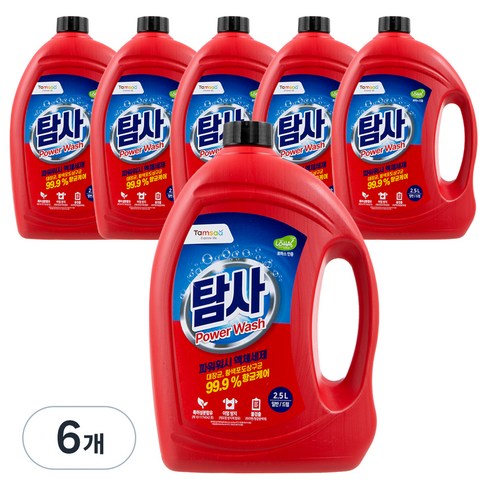 탐사 파워워시 액체세제, 2.5L, 6개