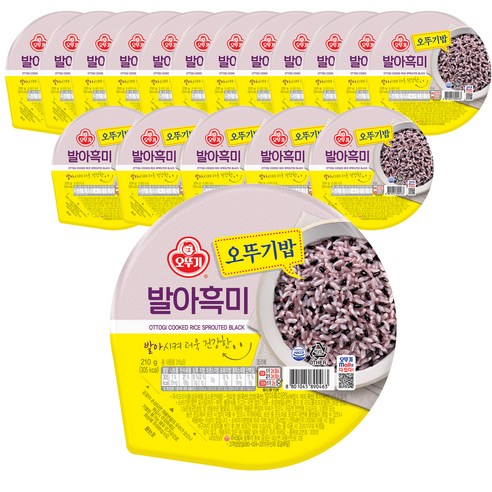 오뚜기 맛있는 오뚜기밥 발아흑미, 210g, 18팩 
면/통조림/가공식품