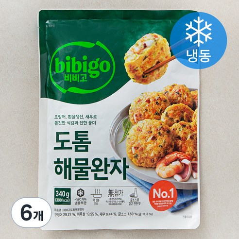비비고 도톰 해물완자 (냉동), 340g, 6개