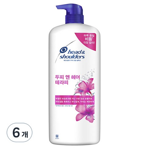 헤드앤숄더 두피 앤 헤어 테라피 샴푸 프레쉬 플로럴향, 1200ml, 6개