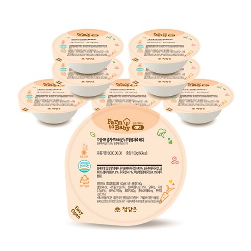 팜투베이비 레디 실온이유식 중기 7~8개월 F세트, 두부청경채죽, 100g, 8개
