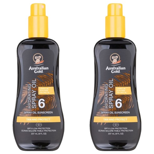 오스트레일리안골드 SPF6 스프레이 태닝오일, 237ml, 2개