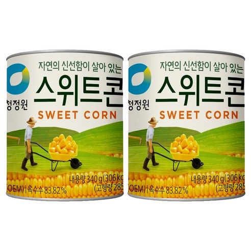 청정원 스위트콘 통조림, 340g, 2개