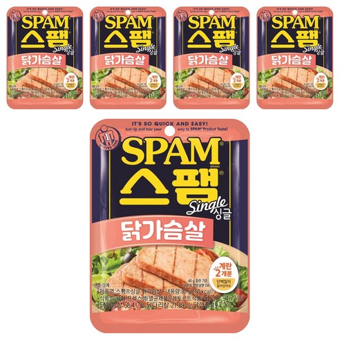 스팸 싱글 닭가슴살, 5개, 80g