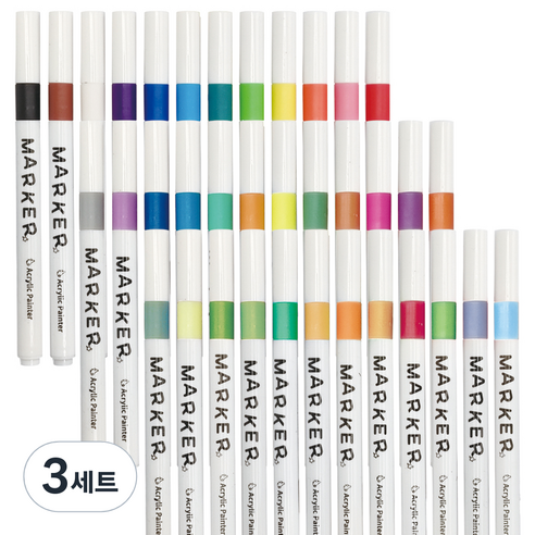 터치필 아크릴 마카펜 세트, 3세트, 36색