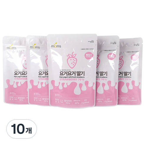 맘스 요거요거 유아간식볼, 딸기맛, 10개, 17g