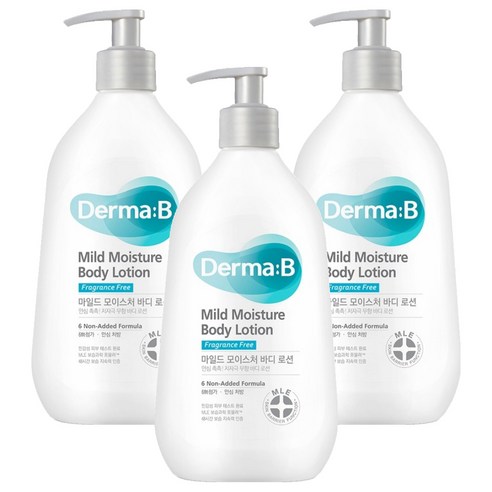 더마비 마일드 모이스처 바디로션 무향, 400ml, 3개