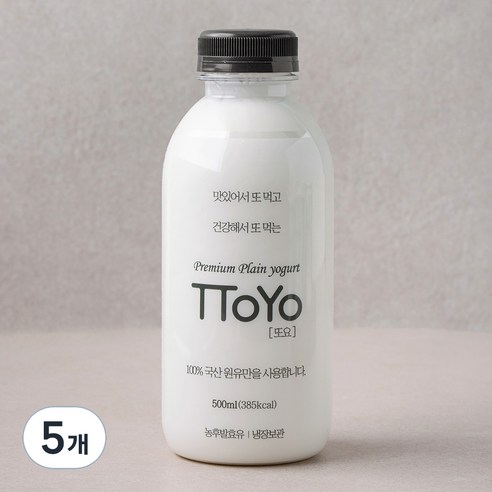 또요 또먹는 플레인 요거트, 500ml, 1개입, 5개