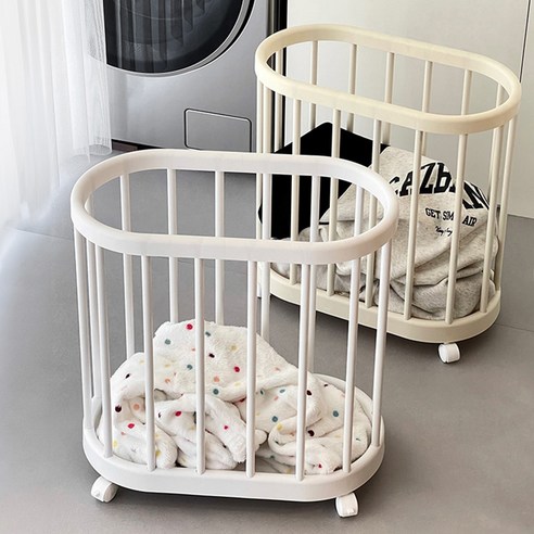 좁은 공간을 효율적으로! 핸들형 이동식 틈새 빨래바구니