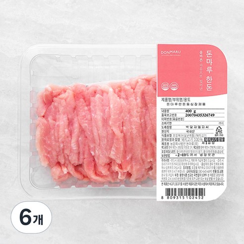 돈마루 한돈 등심 잡채용 (냉장), 400g, 6개
