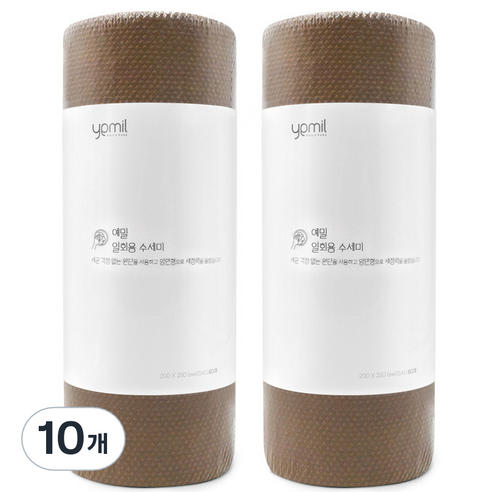 예밀 뜯어쓰는 일회용 수세미 롤형 60p, 브라운, 60개, 10개