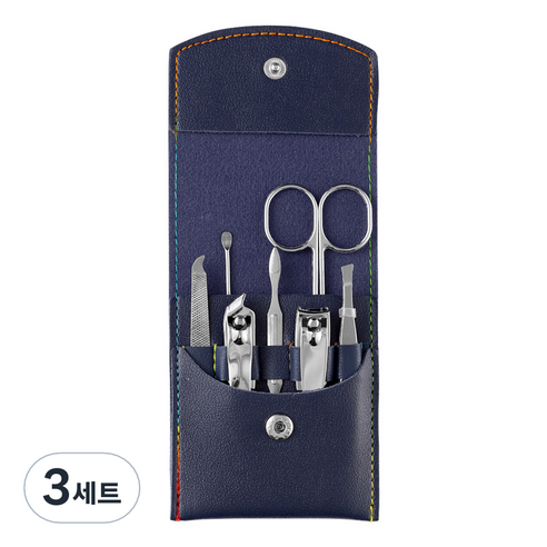 타니 똑딱이 포켓 손톱깍이 세트, 네이비, 3세트