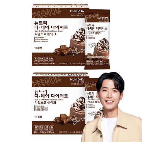 뉴트리디데이 다이어트 리얼 초코 쉐이크, 350g, 2개