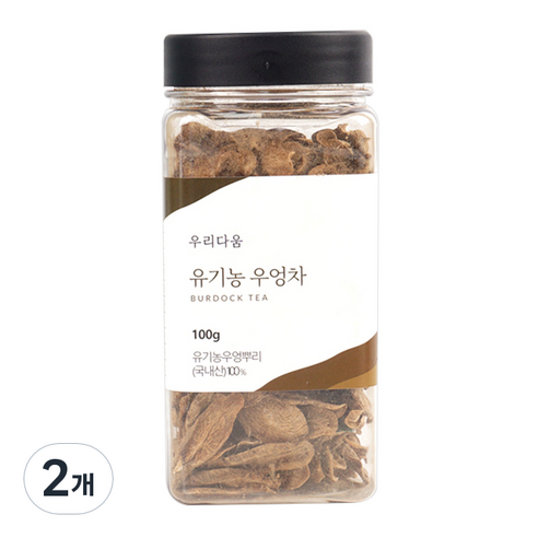 우리다움 유기농 우엉차, 100g, 2개