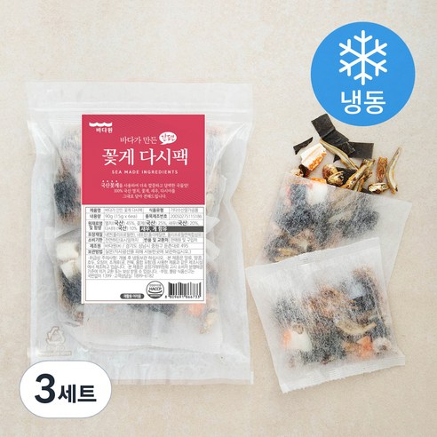 바다원 간편 국물용팩 꽃게, 15g, 6개입, 3개