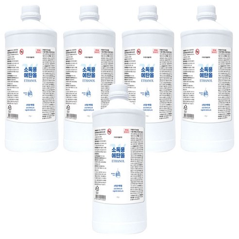 더블유제약 소독용 에탄올, 5개, 1L