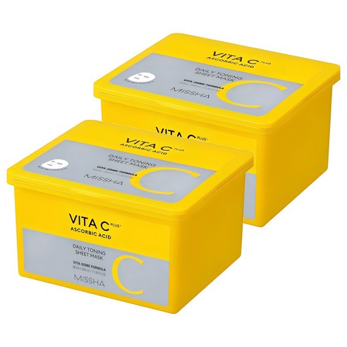 미샤 비타씨플러스 데일리 토닝 시트 마스크, 30개입, 2개
