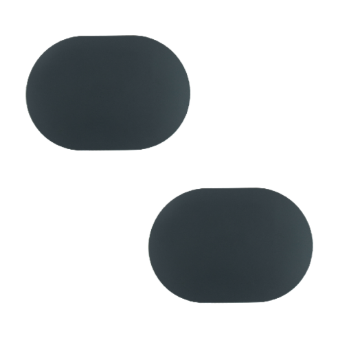 옐로플 실리콘 원형 테이블매트 2p, 블랙, 1인(43 x 30 cm)