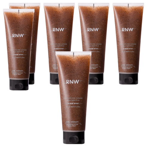 알엔더블유 리프레싱 스크럽 투 올인원 바디워시 프레쉬 그린 플로럴향, 230ml, 6개