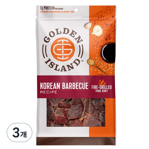 잭링크스 골든아일랜드 포크 저키 바비큐 육포, 255g, 3개