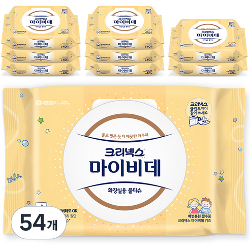 마이비데 키즈 화장실용 물티슈 캡형, 6개
