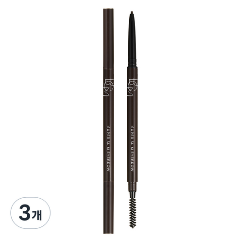 비오엠 슈퍼 슬림 아이브로우 0.1g, 01 차콜 브라운, 3개