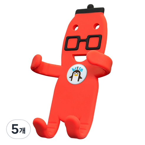 신풍산업 귀요미군 차량용 핸드폰 송풍구형 거치대 레드 군, 5개