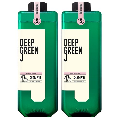 제이숲 딥그린제이 네이처 샴푸 베이비파우더향, 1000ml, 2개